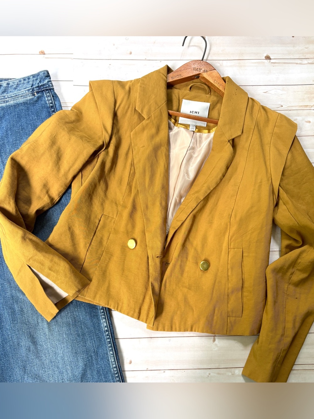 ICHI crop button blazer - Picture 2 of 7